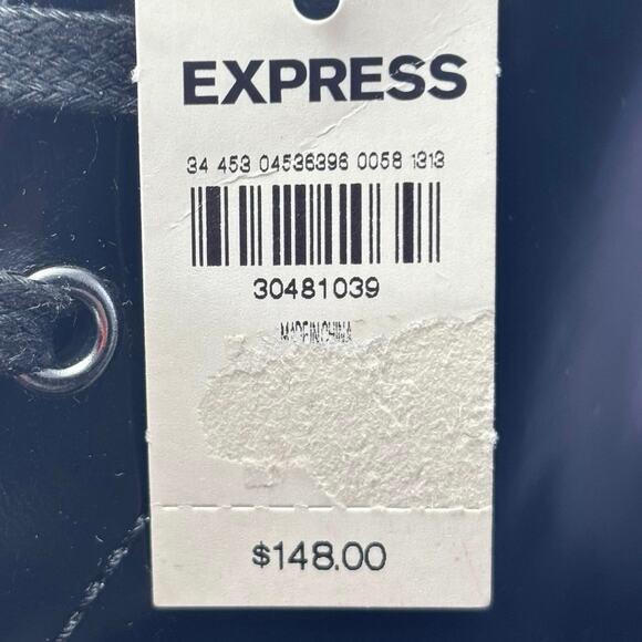 NWT EXPRESS Black Leather Boots Men’s Size 10 main image 6